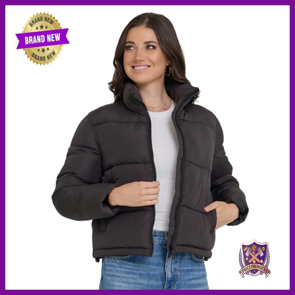Cropped Puffer Jacket, Women's Winter Coat, Lightweight Warm Outerwear